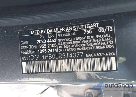 2014 Mercedes-Benz C 250 Luxury/Sport z USA, uszkodzony, nr VIN WDDGF4HB0ER314377